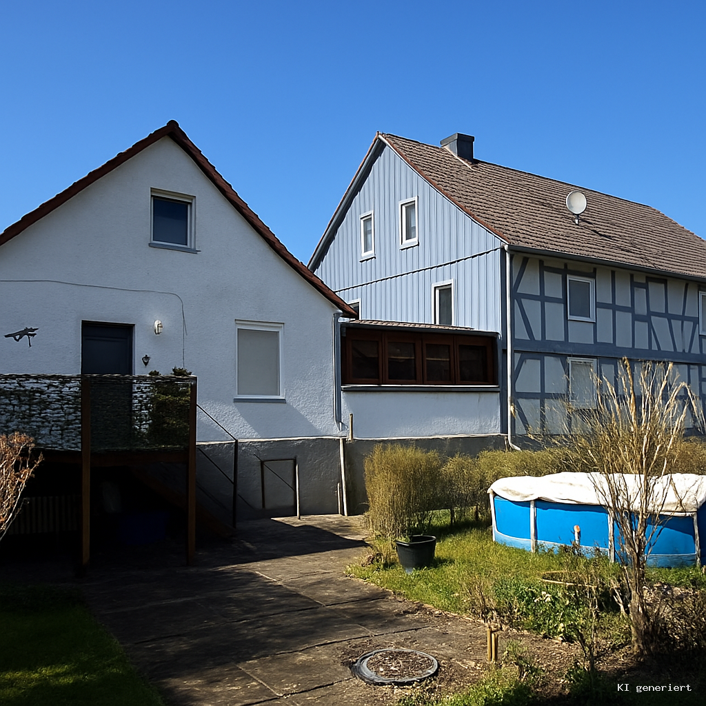 Die Rückansicht der beiden Immobilien