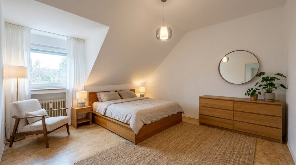 Schlafzimmer  (KI gestaged)