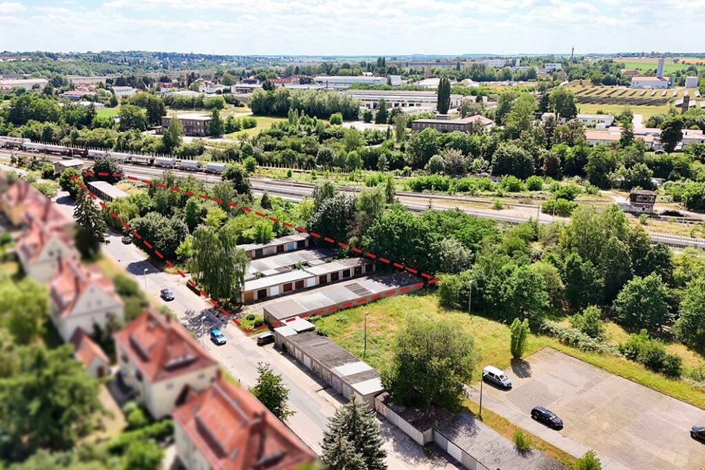 Luftaufnahme mit Markierung des Objektes