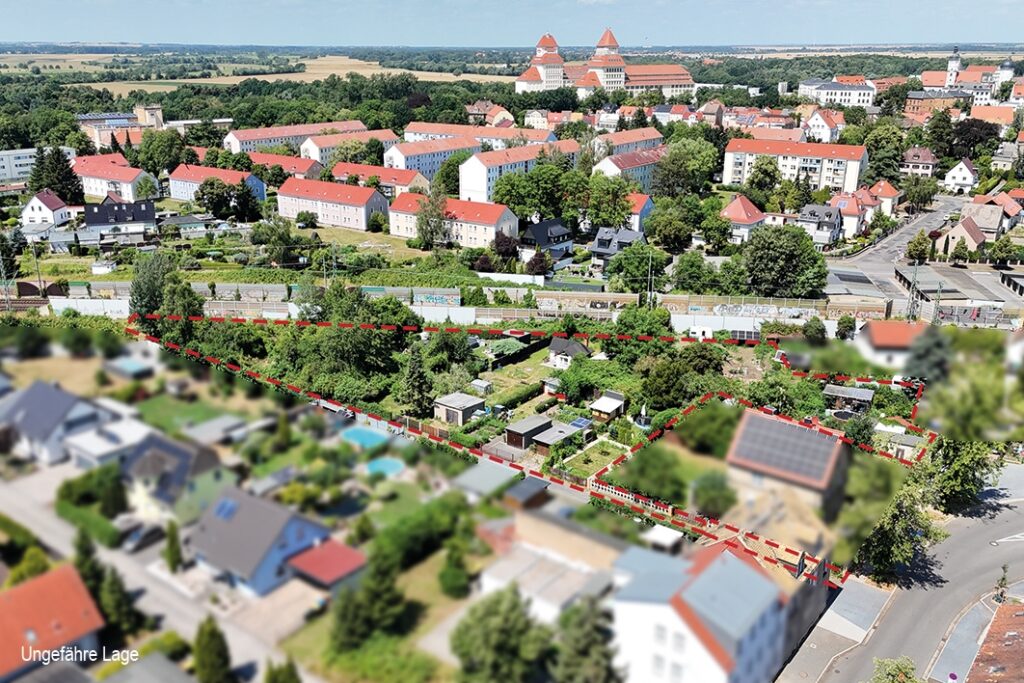 Luftbild mit Markierung