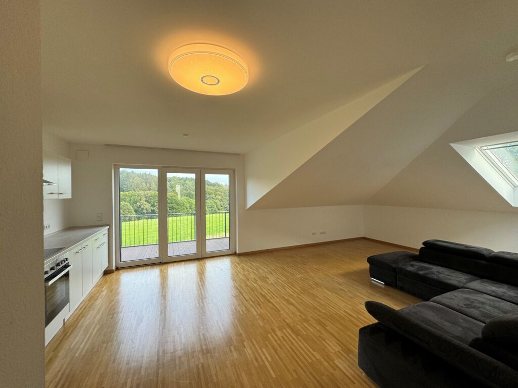 Wohnzimmer mit offener Küche