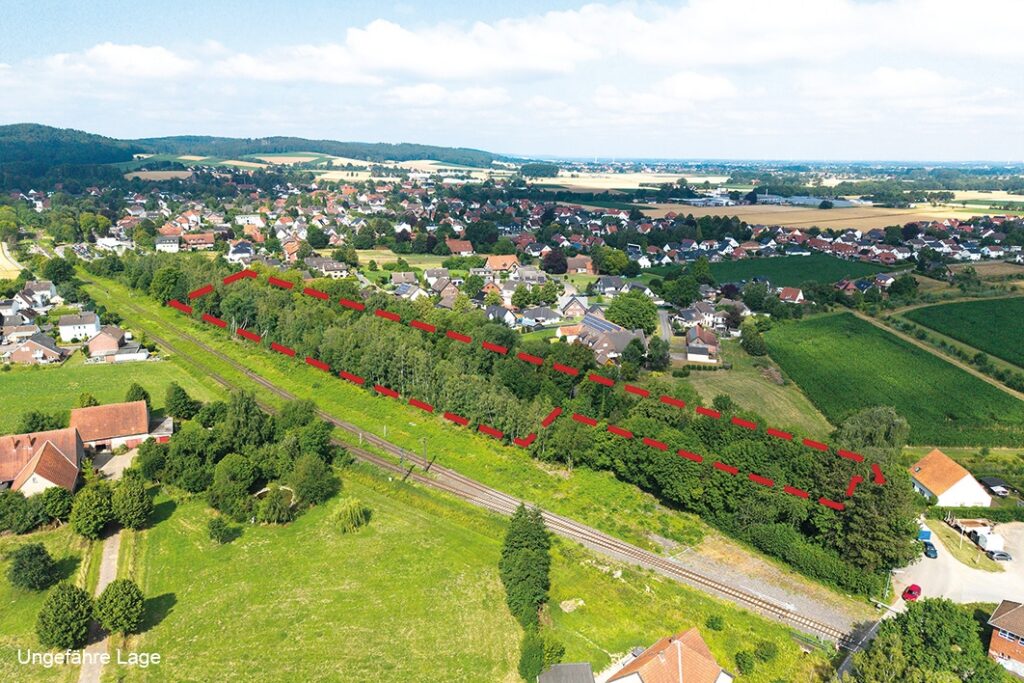 Luftbild mit Markierung